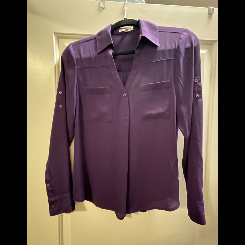Express The Portofino Shirt XS Purple
